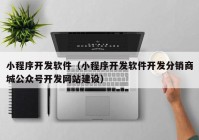 小程序开发软件（小程序开发软件开发分销商城公众号开发网站建设）