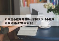 石家庄小程序开发llzq华网天下（小程序开发公司e47华网天下）