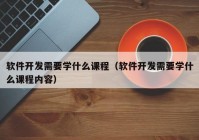 软件开发需要学什么课程（软件开发需要学什么课程内容）