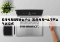 软件开发需要什么学位（软件开发什么学历去学比较好）