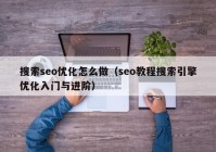 搜索seo优化怎么做（seo教程搜索引擎优化入门与进阶）