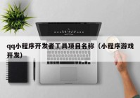 qq小程序开发者工具项目名称（小程序游戏开发）