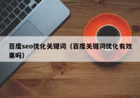 百度seo优化关键词（百度关键词优化有效果吗）