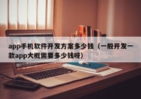 app手机软件开发方案多少钱（一般开发一款app大概需要多少钱呀）