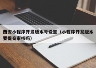 西安小程序开发版本号设置（小程序开发版本要提交审核吗）