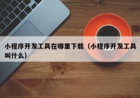 小程序开发工具在哪里下载（小程序开发工具叫什么）