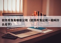 软件开发有哪些公司（软件开发公司一般叫什么名字）