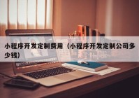 小程序开发定制费用（小程序开发定制公司多少钱）