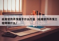 应用软件开发属于什么行业（应用软件开发工程师做什么）