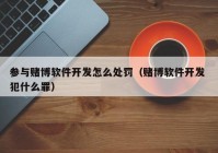 参与赌博软件开发怎么处罚（赌博软件开发 犯什么罪）