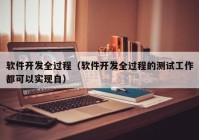 软件开发全过程（软件开发全过程的测试工作都可以实现自）