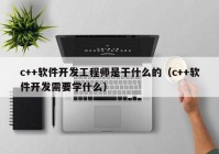 c++软件开发工程师是干什么的（c++软件开发需要学什么）