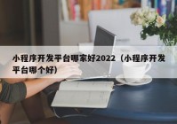 小程序开发平台哪家好2022（小程序开发平台哪个好）