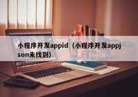 小程序开发appid（小程序开发appjson未找到）