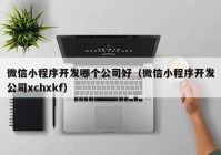 微信小程序开发哪个公司好（微信小程序开发公司xchxkf）