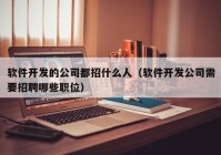 软件开发的公司都招什么人（软件开发公司需要招聘哪些职位）